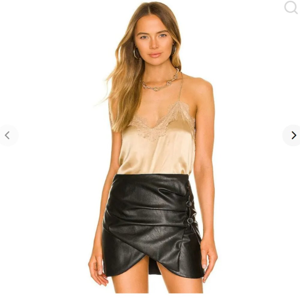 CAMI NYC Racer Charmeuse Cami In Beige